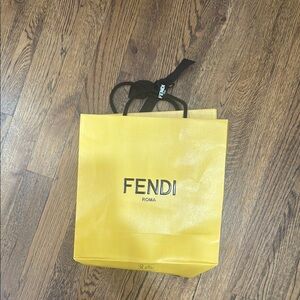 Fendi Yellow Tote with Black Accents